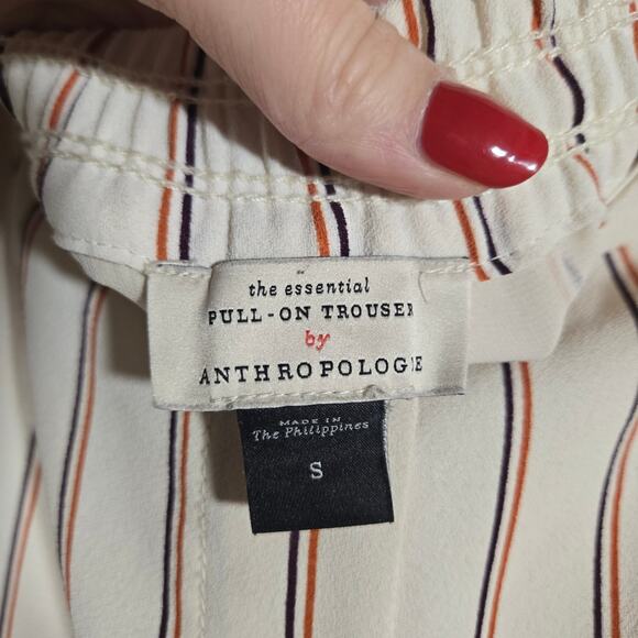 Anthropolgie The Essential Pullon Trouser Stripe Ankle Preppy Coastal Small - Picture 3 of 4